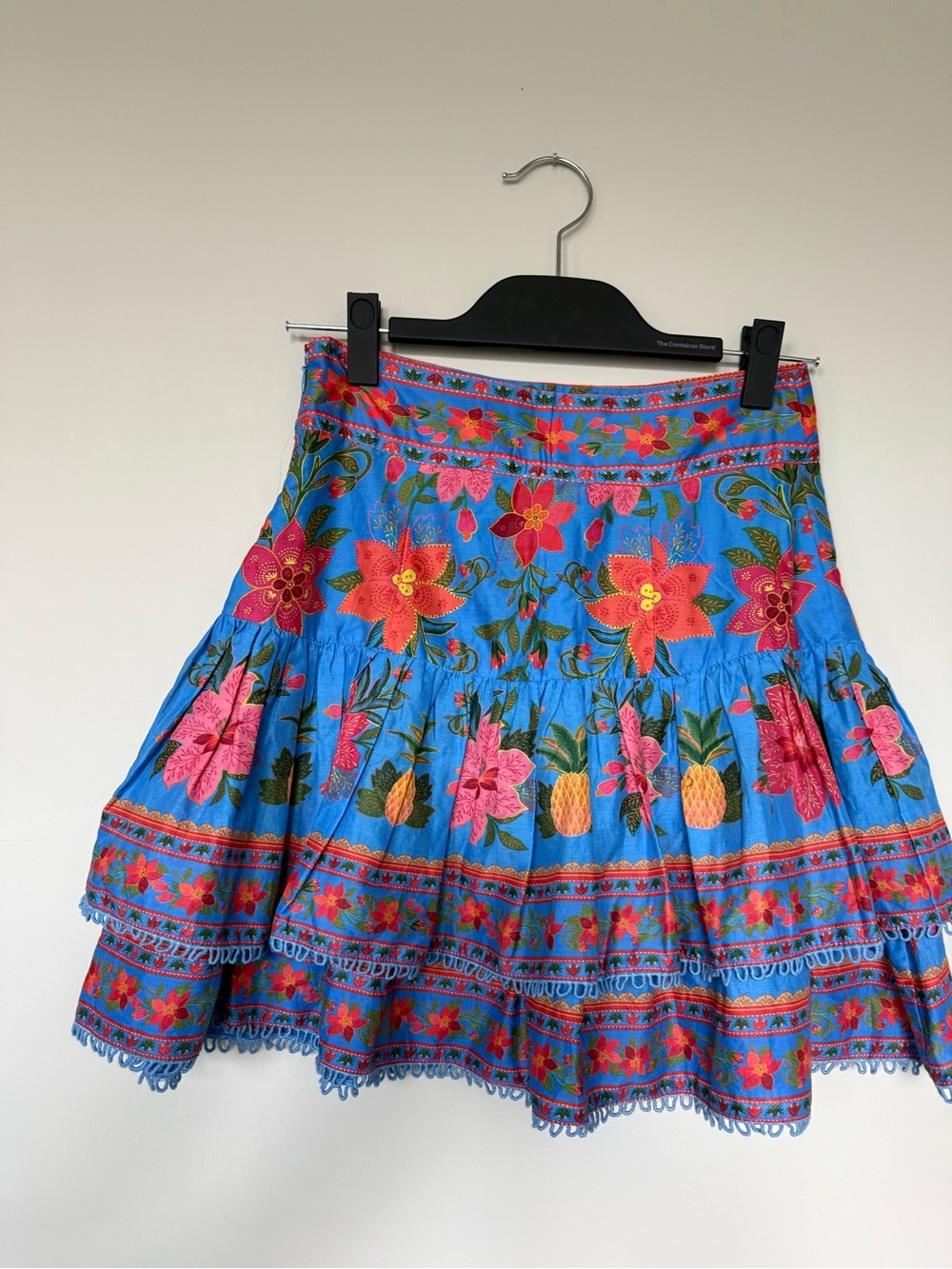 FARM Rio Turquoise Floral & Pineapple Tiered Mini Skirt - Picture 3 of 7